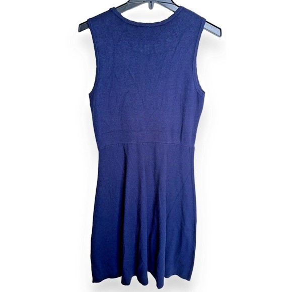 1940s Navy High Waist Retro Pearl Sleeveless Womens XL Sweater Dress - Picture 7 of 15